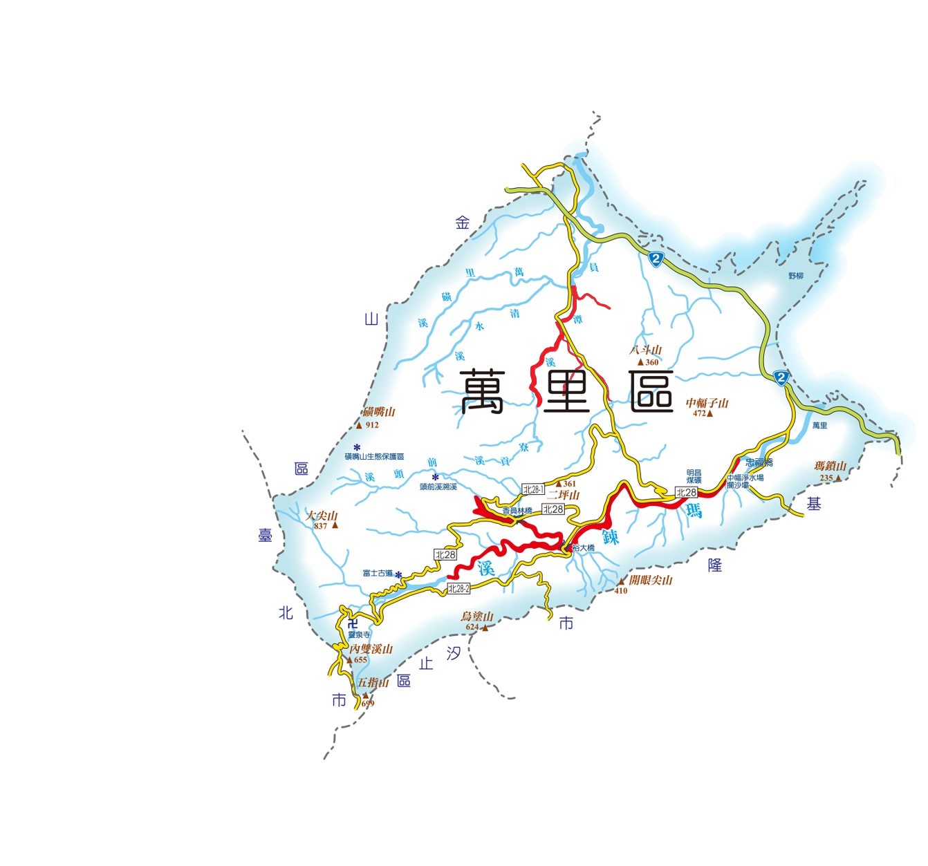 萬里區 map