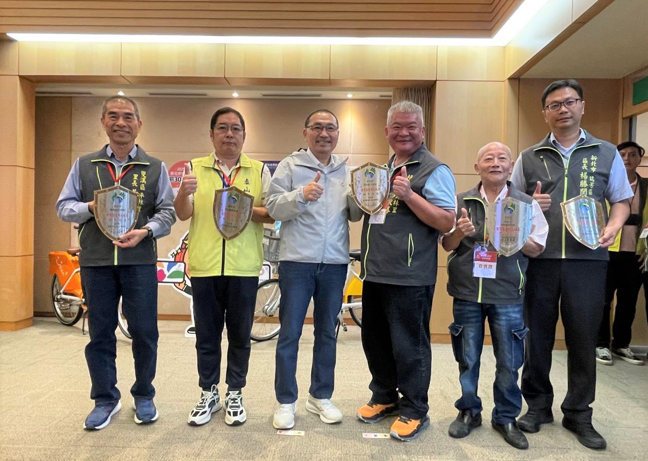 坪林區大林里、泰山區明志里、瑞芳區碩仁里、雙溪區平林里、樹林區東山里獲自主防災社區銅質認證