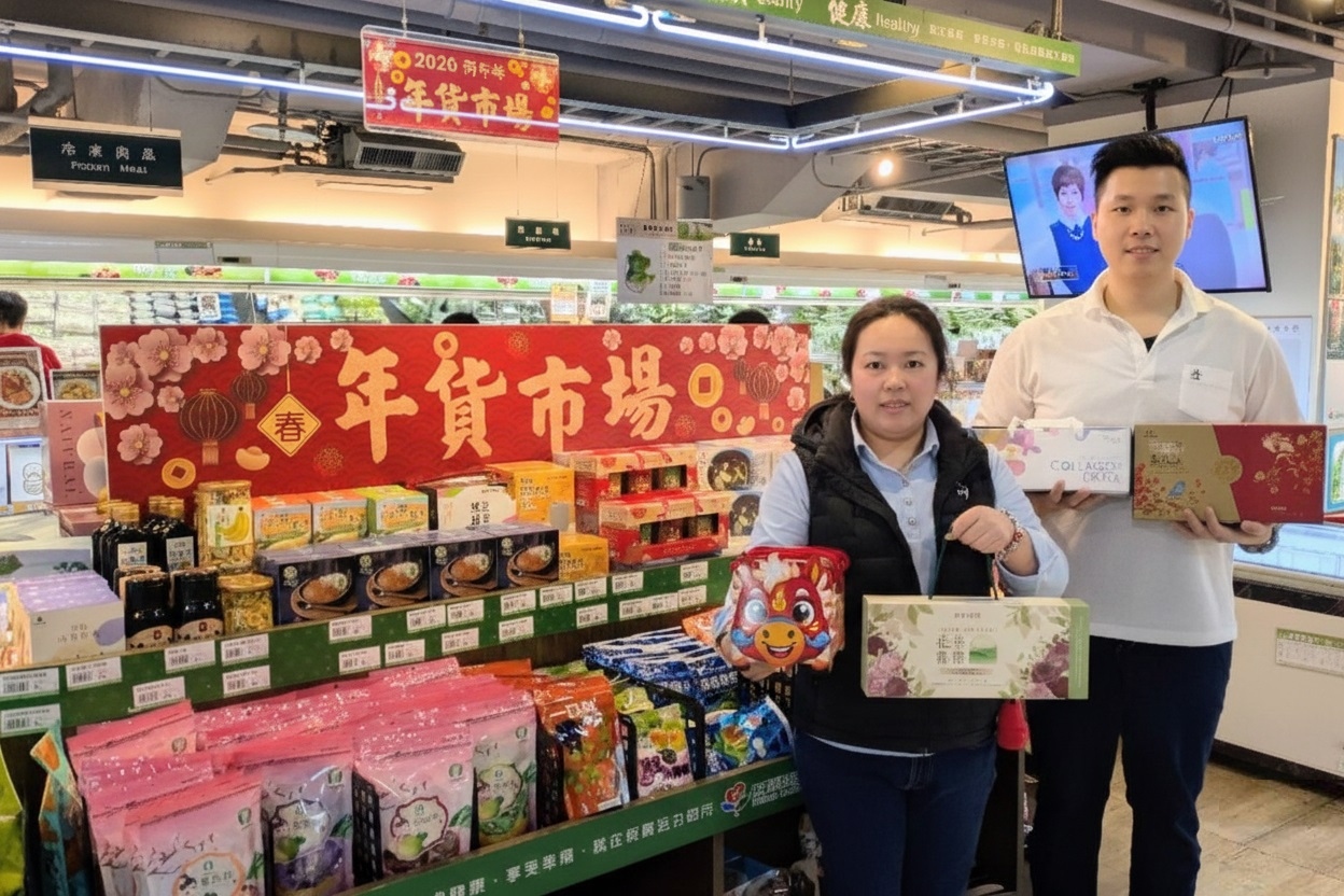 板農活力超市內年貨專區累積消費滿6,000元,再加碼送200元超市抵用券,現場可以感受最道地的年節氣氛