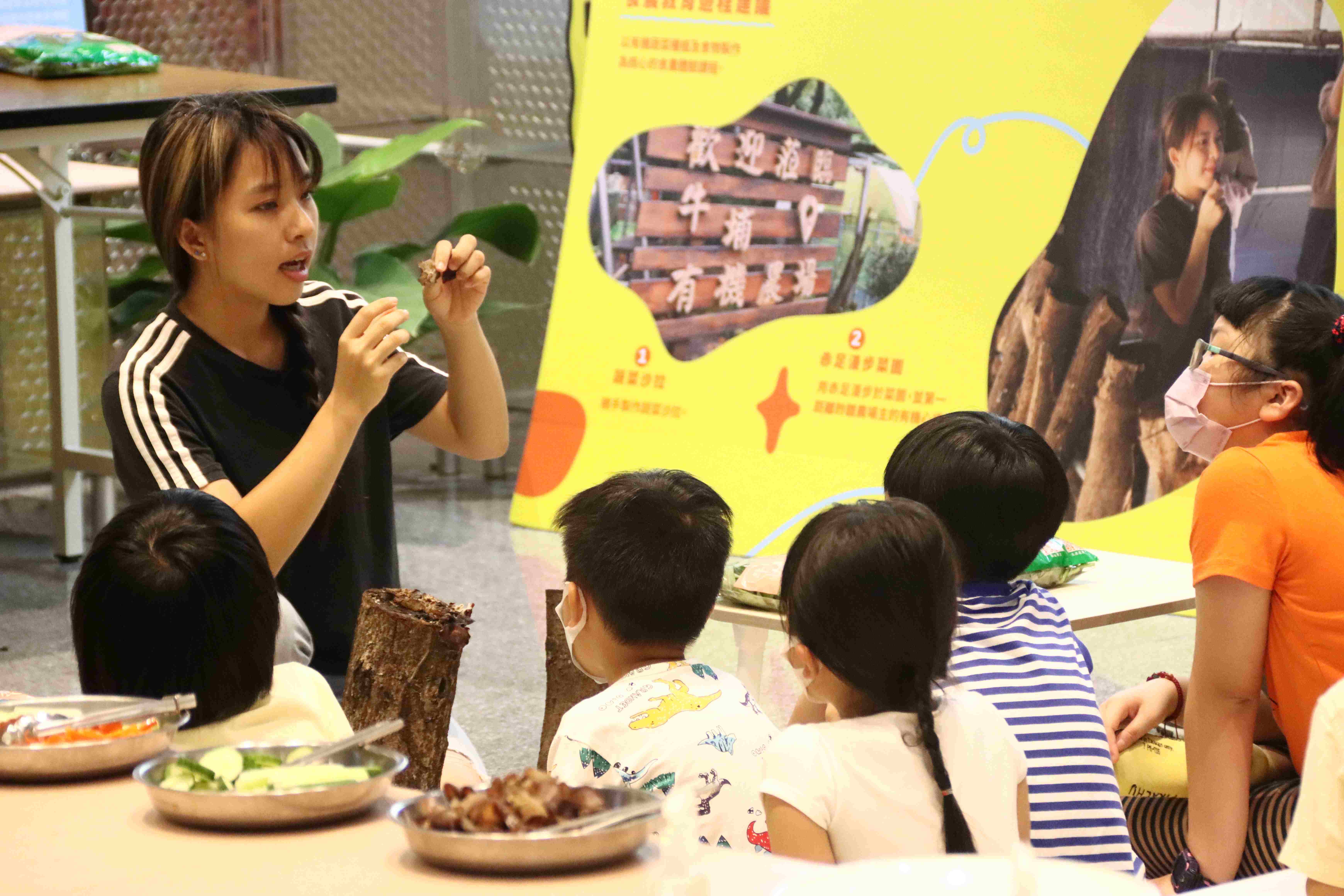 本市青農教導學童認識農作物(資料照)
